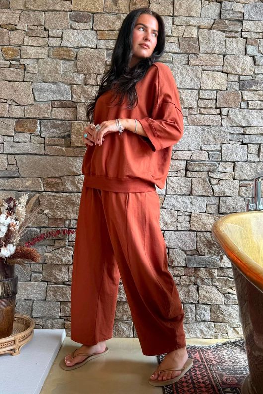 Lagen Relaxed Sweatshirt Rust